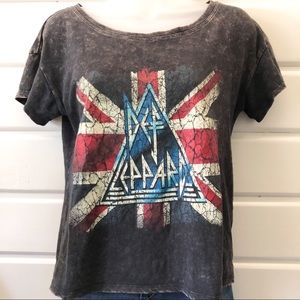 Vintage Def Leppard Cropped TShirt
